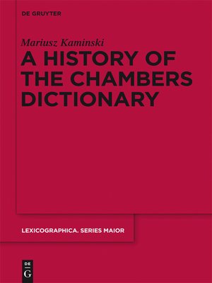 cover image of A History of the Chambers Dictionary
